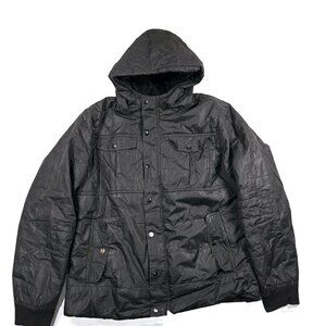 Yoki Jacket‎ Mens Large Black Fleece Lined Hood Field Pockets